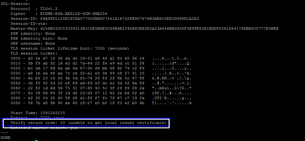 Yandex SMTP SSL Error sending Verify return code 20 unable to get local issuer certificate